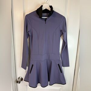 Olaya Women’s Purple & Black UV50+ Long Sleeve Balance Golf Dress - Size Large